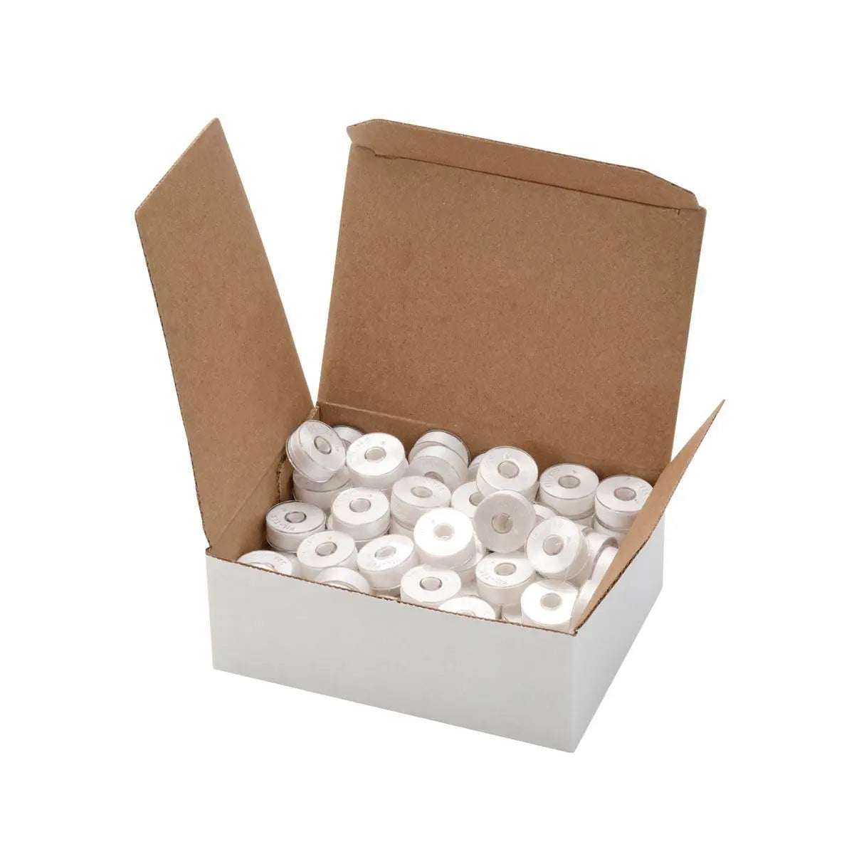 13078 White Prewound Clear-Glide Style L Bobbins (Case of 100)